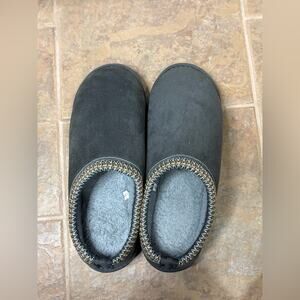 Black Slippers with Gray Lining